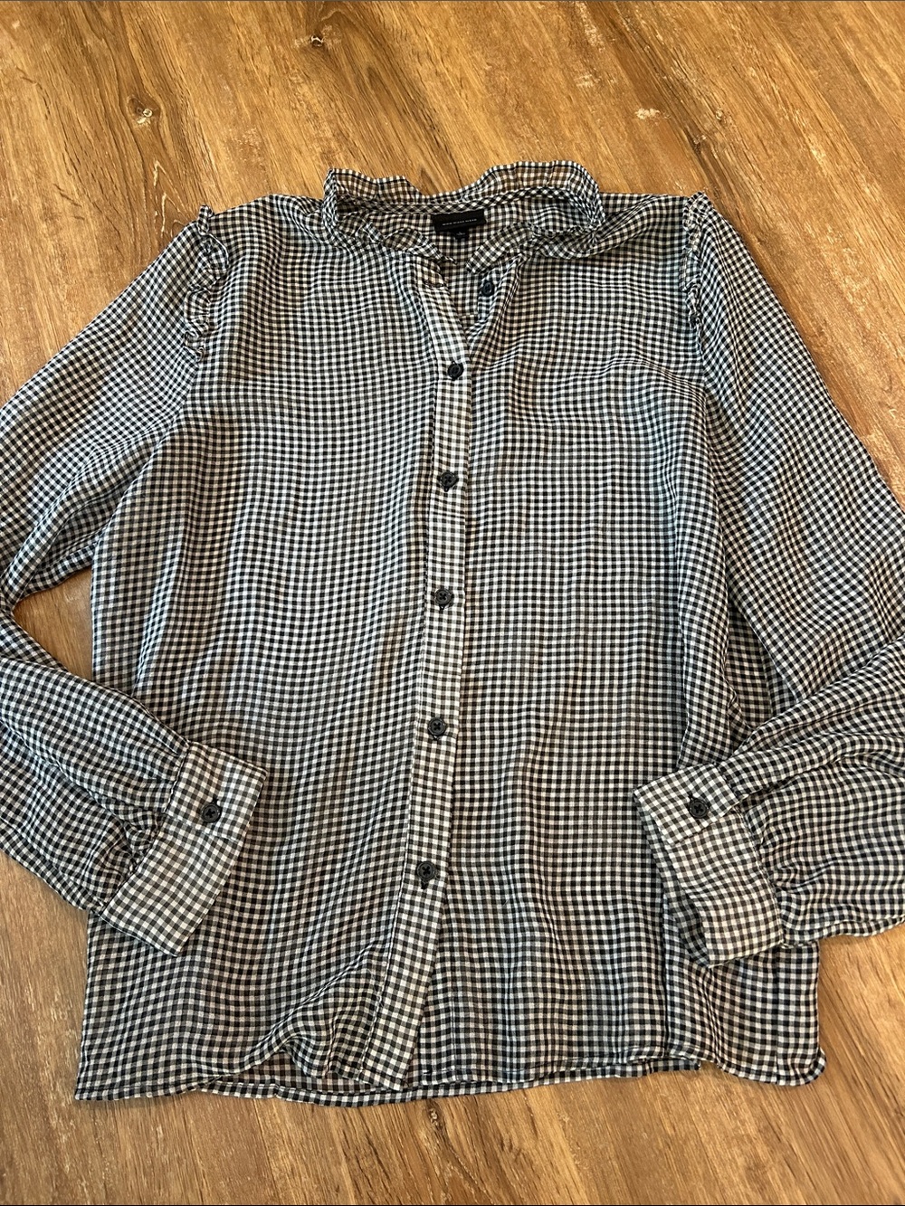 Who What Wear Black & White Gingham Shirt